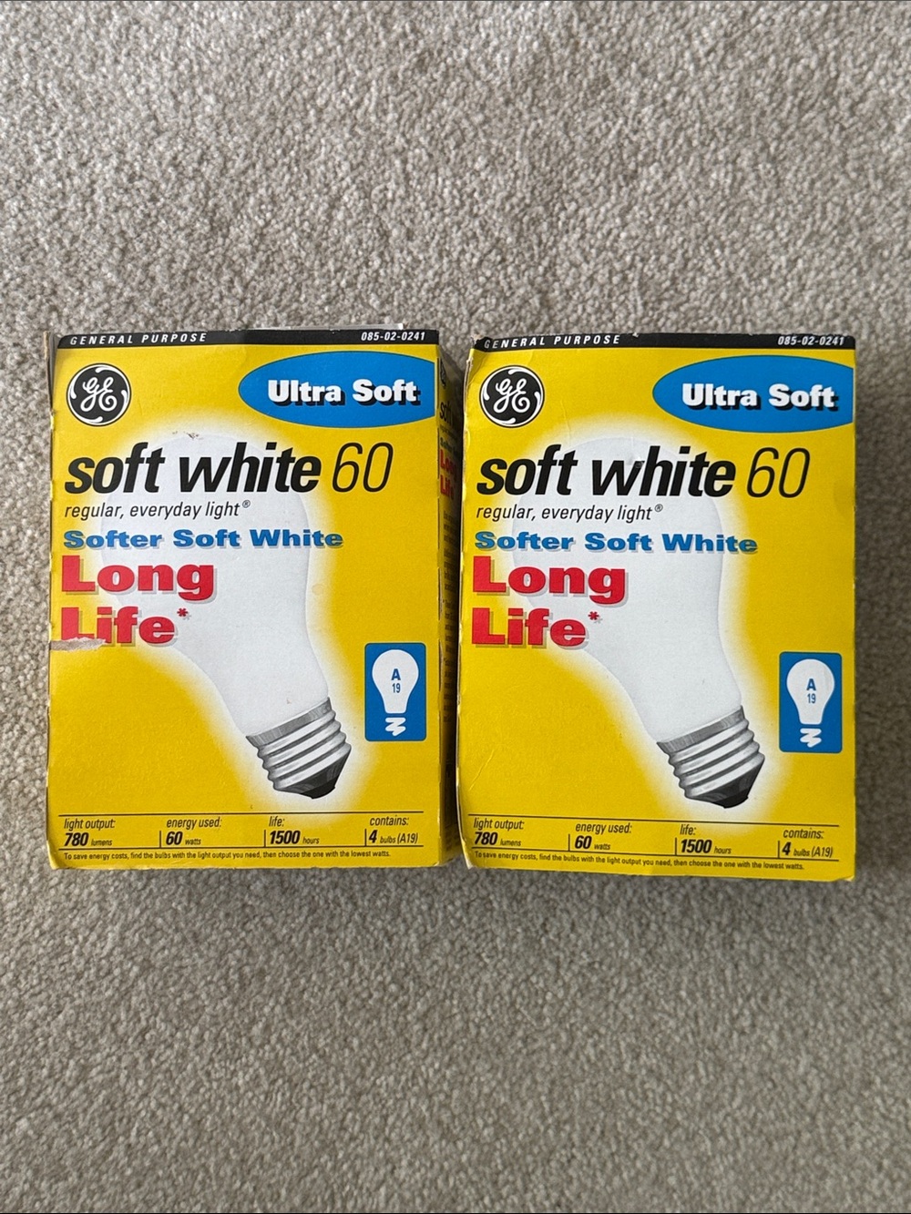 GE Soft White 60W Light Bulbs - Ultra Soft, Long Life (2-Pack)